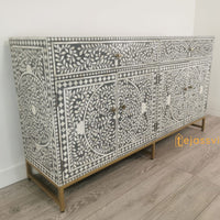 Bone Inlay Sideboard / Bone Inlay Buffet Table / Cabinet Table / Storage Unit Bone Moroccan Inlay 2 Drawers / Bone Inlay Chest of Drawers / Bone Inlay Dresser,