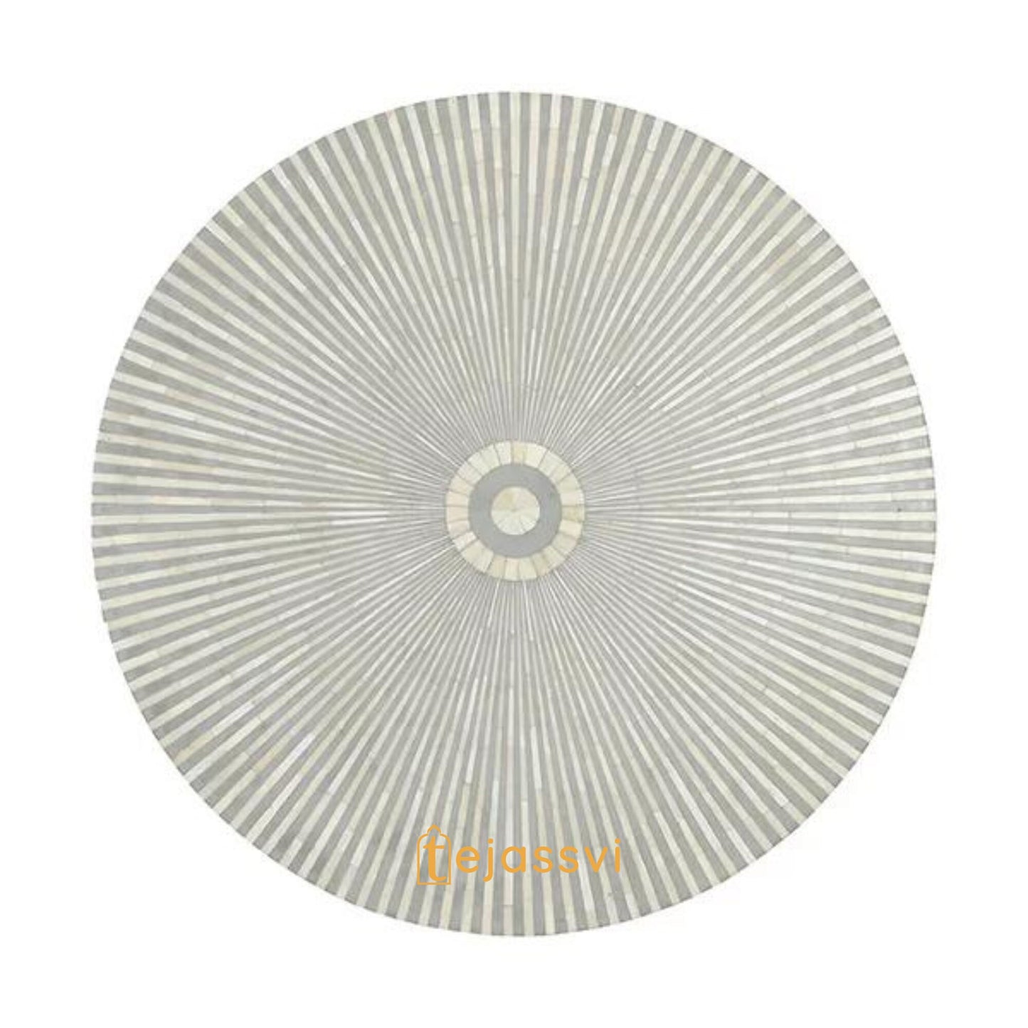 Wooden Bone Inlay Coffee TABLE /Round Coffee Table/Strip Design CentreTable/Bone Inlay Furniture Cocktail Table/Modern Luxury furniture.