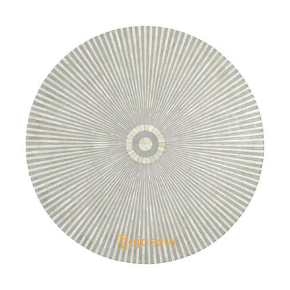 Wooden Bone Inlay Coffee TABLE /Round Coffee Table/Strip Design CentreTable/Bone Inlay Furniture Cocktail Table/Modern Luxury furniture.