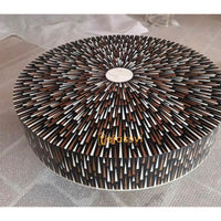 Handmade Bone Inlay Coffee Table / Round Coffee Table / Sun Ray design Centre Table / Cocktail Table / Modern Luxury furniture / Luxury Table.
