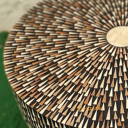 Handmade Bone Inlay Coffee Table, Round Coffee Table, Sun Ray design Centre Table, Cocktail Table, Modern Luxury furniture/Luxury Table.