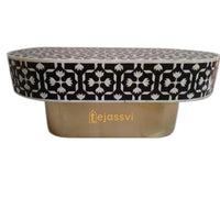 Wooden Oval Shape Coffee Table / Bone Inlay Coffee Table / Oval Shape Coffee Table / Centre Table / Bone Inlay Furniture Cocktail Table.