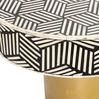 Wooden Oval Shape Coffee Table / Bone Inlay Coffee Table / Oval Shape Coffee Table / Strip Design Centre Table / Bone Inlay Furniture Cocktail Table.