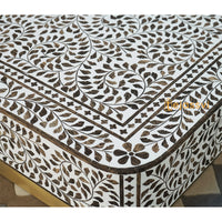 Wood Inlay Square Coffee Table/ Wood Inlay Coffee Table / Square Center Table / Wood Inlay Table / Floral Design Wood Inlay Cocktail Table / Wooden Coffee Table.