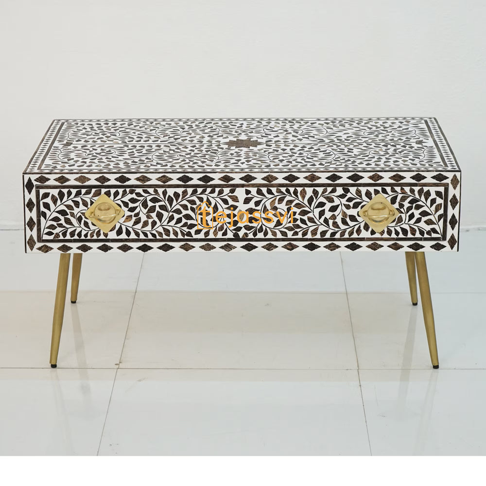 Wood Inlay Coffee Table / wood Inlay Coffee Table / Coffee Table / Floral Design Centre Table / wood Inlay Cocktail Table