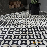 Handmade Bone inlay Side Table with Storage | Bone Inlay Floral Pattern Center Table / Bone Inlay Furniture Cocktail Table Luxury Furniture.