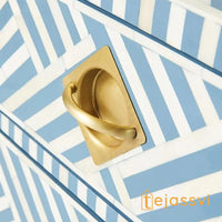 Wooden Bone Inlay stripe Design Chest of 3 Drawers / Bone Inlay Dresser / Bone Inlay Sideboard / Bone Inlay Furniture / Bone Inlay Cabinet.