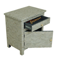 Handmade Bone Inlay Inlay Wooden Floral Sideboard, Bone Inlay Bedside table,Geometric Bedside 1 drawer 1 door sage,Storage Cabinet , Console