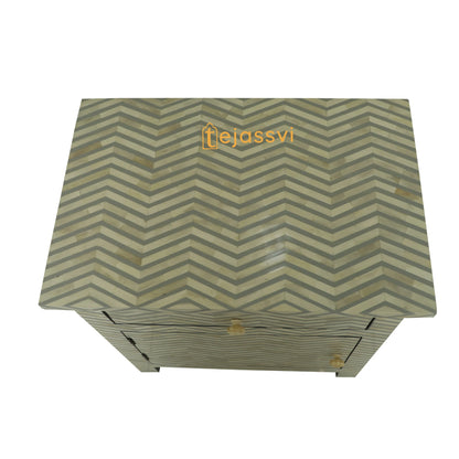 Handmade Bone Inlay Inlay Wooden Floral Sideboard, Bone Inlay Bedside table,Geometric Bedside 1 drawer 1 door sage,Storage Cabinet , Console