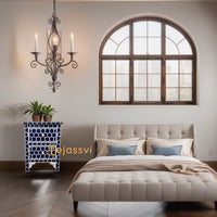 Handmade Bone Inlay Chest of 2 Drawer | Buffet | Bone Inlay Bedside | Wooden Modern Floral Bedside | Side Table | Nightstand 2 Drawer Bone Inlay.