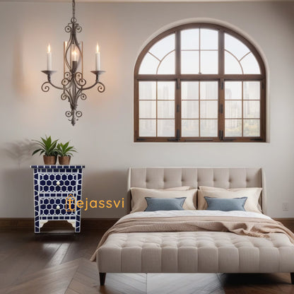 Handmade Bone Inlay Chest of 2 Drawer, Buffet, Bone Inlay Bedside Wooden Modern Floral Bedside /Side table /Nightstand 2 Drawer Bone Inlay.