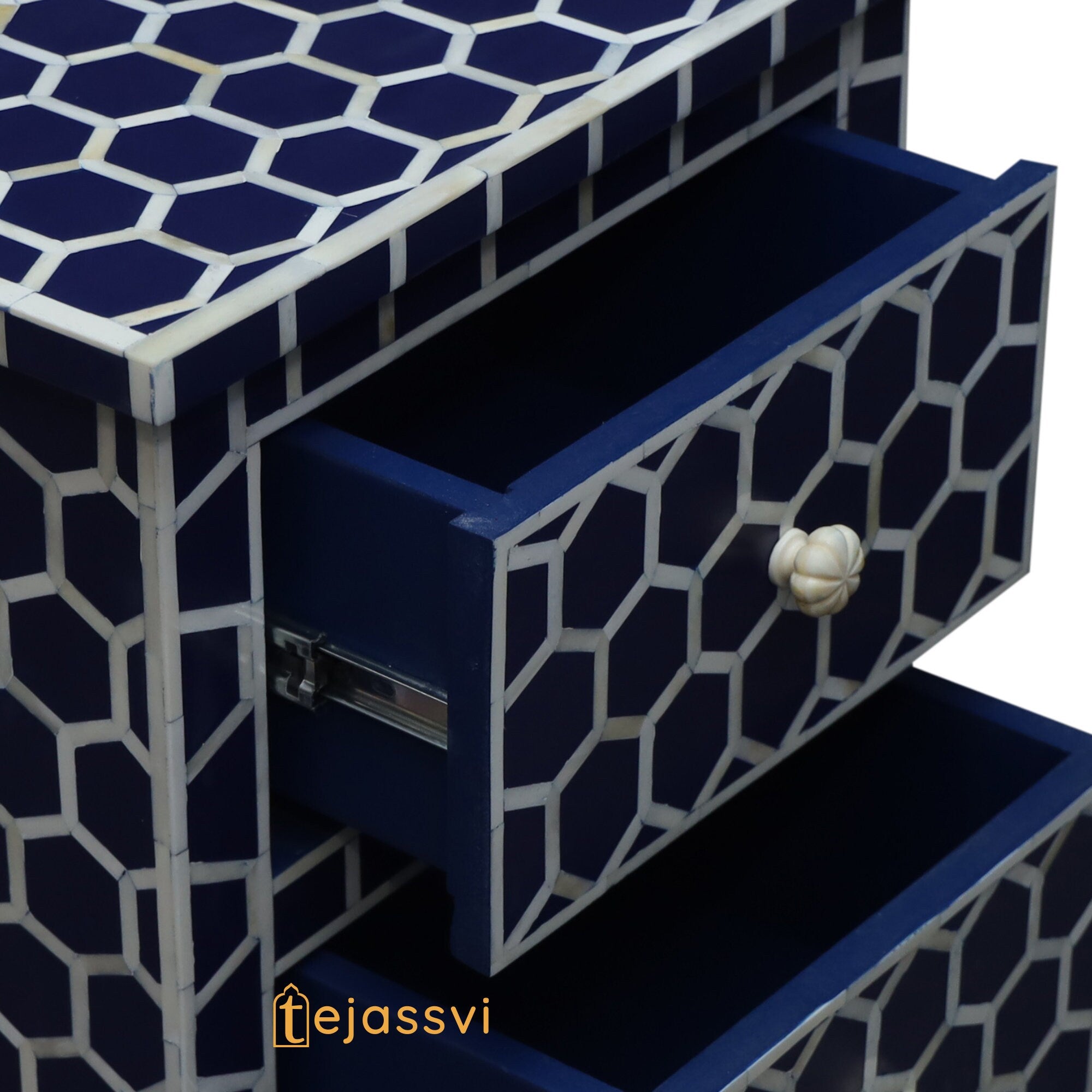 Handmade Bone Inlay Chest of 2 Drawer | Buffet | Bone Inlay Bedside | Wooden Modern Floral Bedside | Side Table | Nightstand 2 Drawer Bone Inlay.