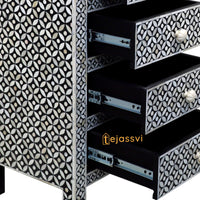 Handmade Bone Inlay Floral Design 6-Drawer /Bone Inlay Chest of Drawer / Bone Inlay Sideboards / Bone Inlay Console.