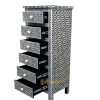 Handmade Bone Inlay Floral Design 6-Drawer /Bone Inlay Chest of Drawer / Bone Inlay Sideboards / Bone Inlay Console.
