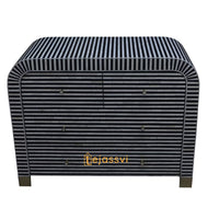 Handmade Bone Inlay Waterfall 3 Drawers / Bone Inlay Waterfall 3 Drawers Dresser Table / Bone Inlay Storage Unit / Wooden Side Boards.