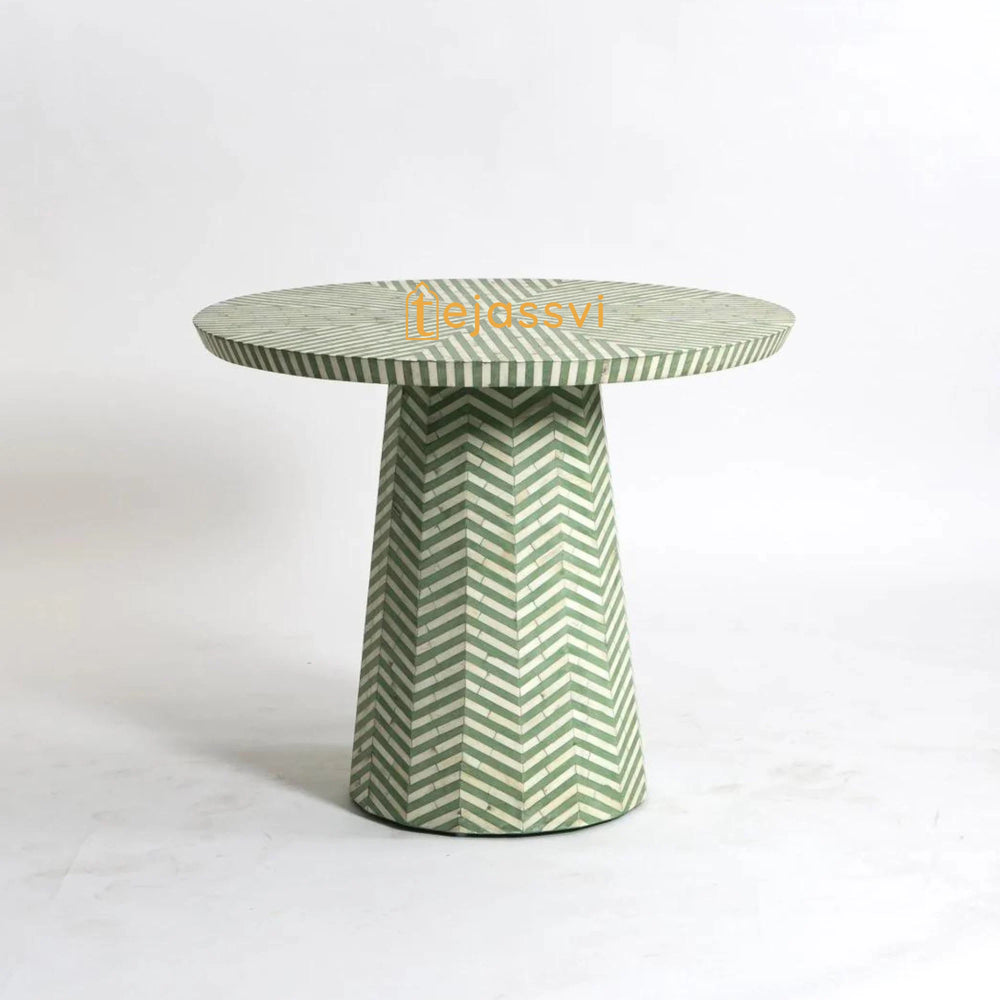 Bone Inlay Coffee Table / Handmade Bone Inlay Round Coffee Table / Bone Inlay Luxury Furniture.