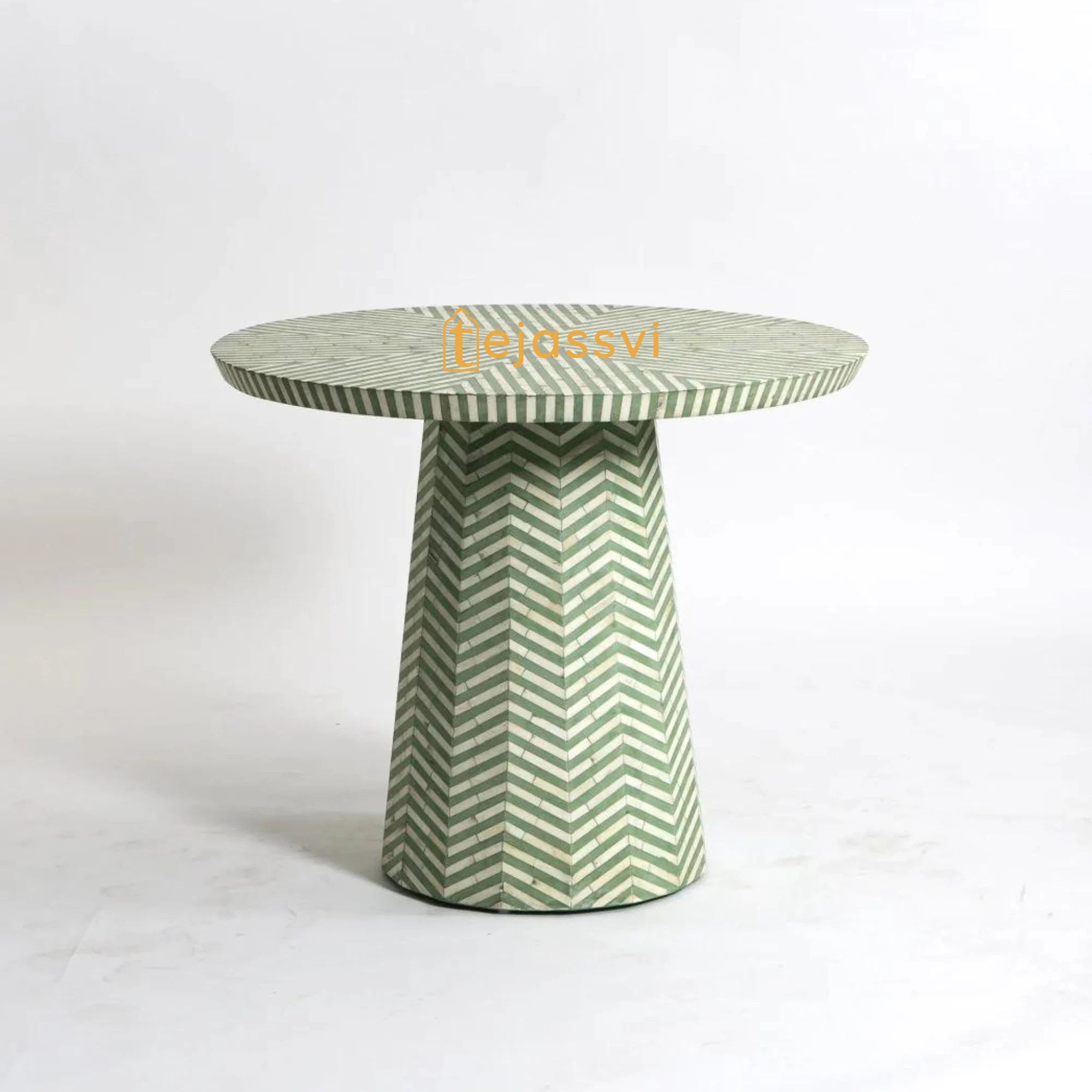 Bone Inlay Coffee Table / Handmade Bone Inlay Round Coffee Table / Bone Inlay Luxury Furniture.