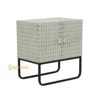 Handmade Bone Inlay Bedside Table Modern Orleans Nightstand / Console / Sideboards / Cabinet Bone Inlay Furniture.