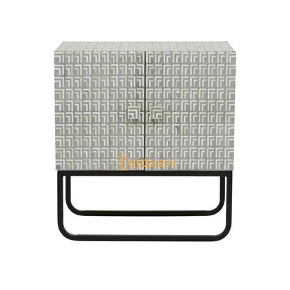 Handmade Bone Inlay Bedside Table: Modern Orleans Nightstand/ console/sideboards/cabinet bone inlay furniture