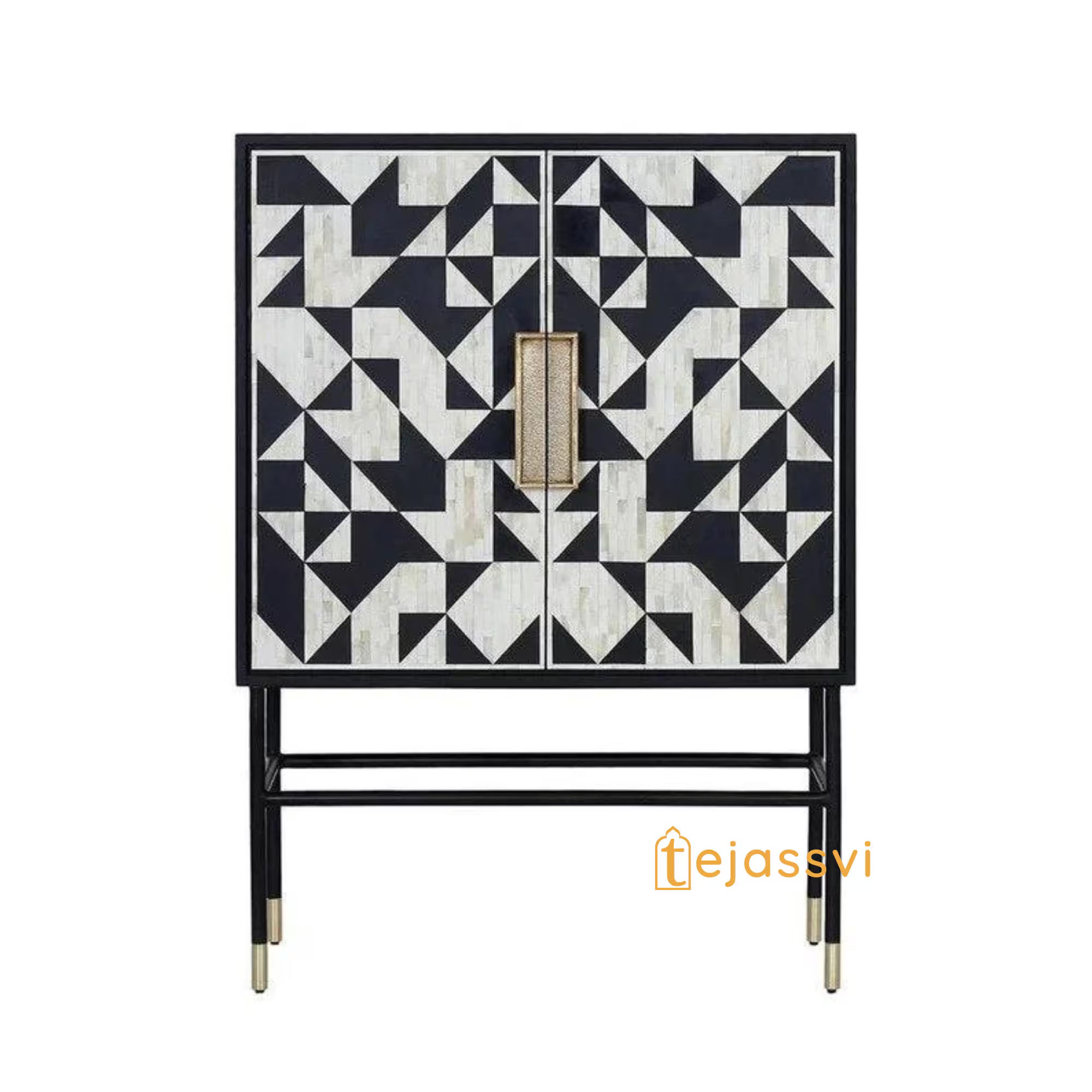 Handmade Bone Inlay luxury Bar cabinet | Storage Unit and Table | Bone Inlay Beer Storage Furniture.