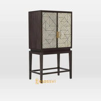 Handmade Bone Inlay Bar Cabinet / Bone Inlay Storage Console Table / Bone Inlay Bar Cabinet / Bone Inlay Luxury Furniture.