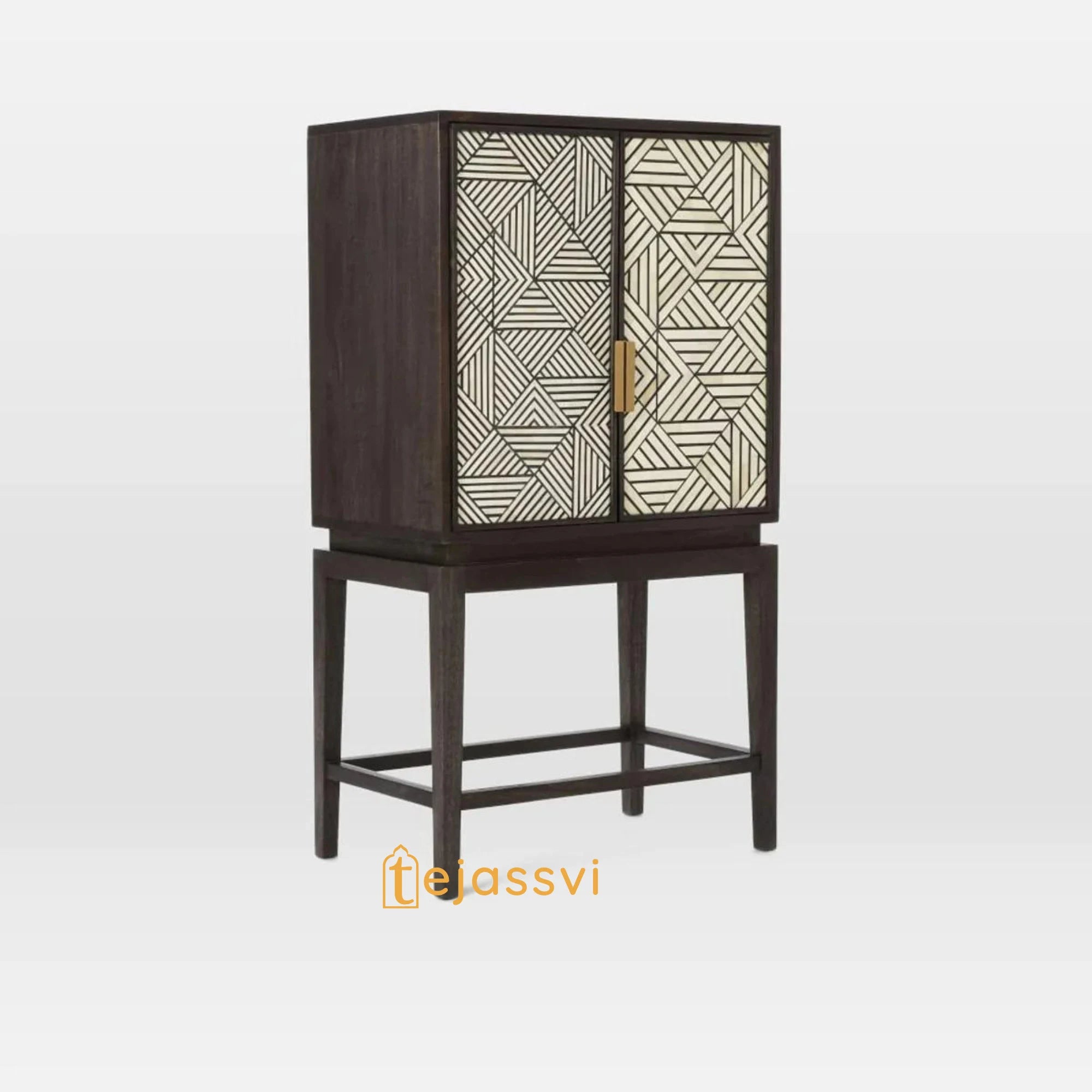 Handmade Bone Inlay Bar Cabinet / Bone Inlay Storage Console Table / Bone Inlay Bar Cabinet / Bone Inlay Luxury Furniture.