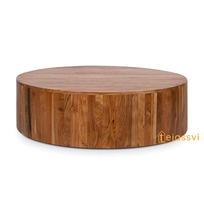 Handmade Mango Wood Round Coffee Table: Modern Indian Furniture / round coffee table / coffee table/ wooden coffee table for living room
