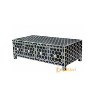 Handmade Bone Inlay Honeycomb Pattern / Bone Inlay Coffee Table / Storage Unit / Bone Inlay Luxury Furniture.