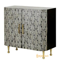 Handmade Bone Inlay Cabinet Vintage Bohemian Storage Console / Bone inlay Cabinet / Bone Inlay Luxury Furniture.