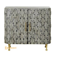 Handmade Bone Inlay Cabinet Vintage Bohemian Storage Console / Bone inlay Cabinet / Bone Inlay Luxury Furniture.