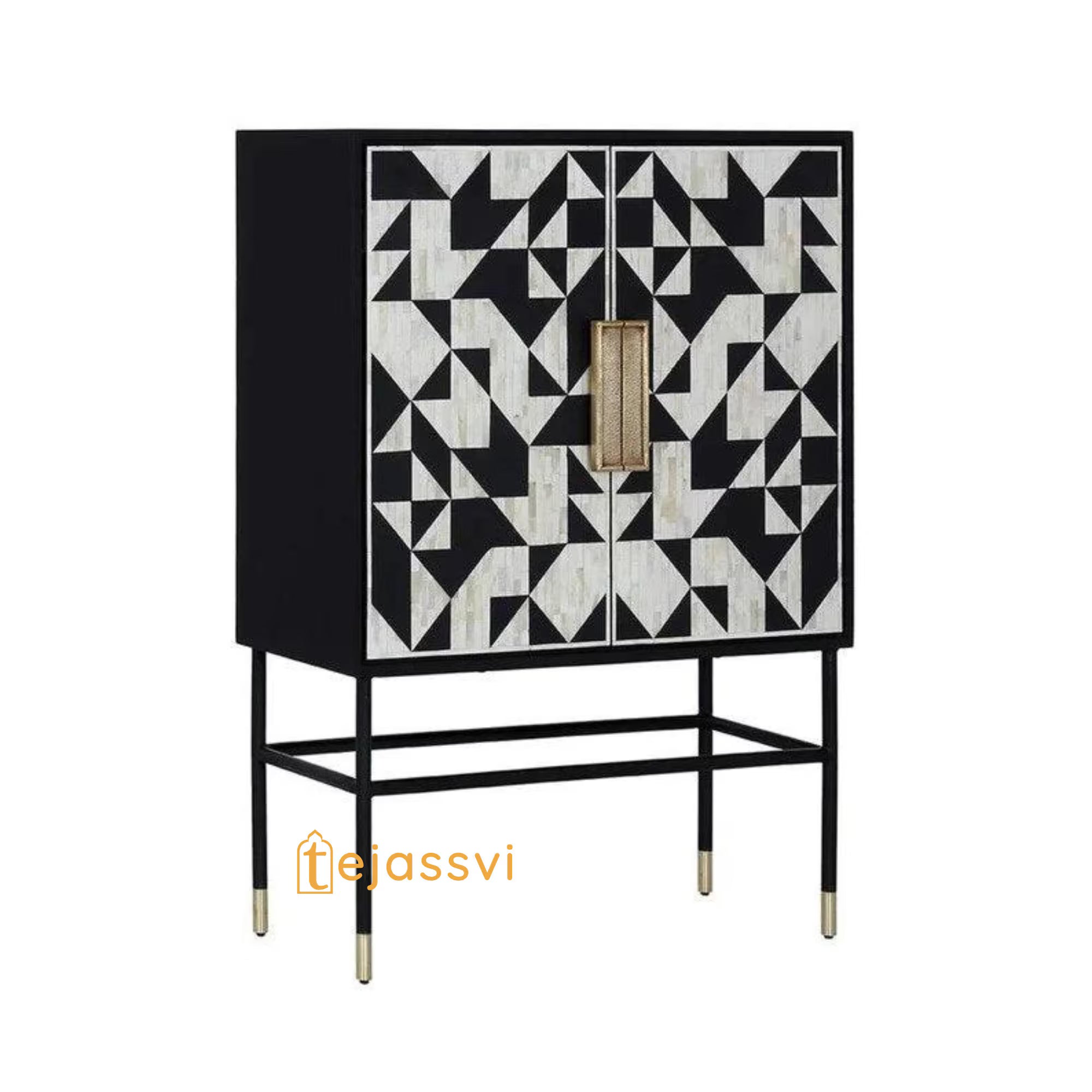 Handmade Bone Inlay luxury Bar cabinet | Storage Unit and Table | Bone Inlay Beer Storage Furniture.