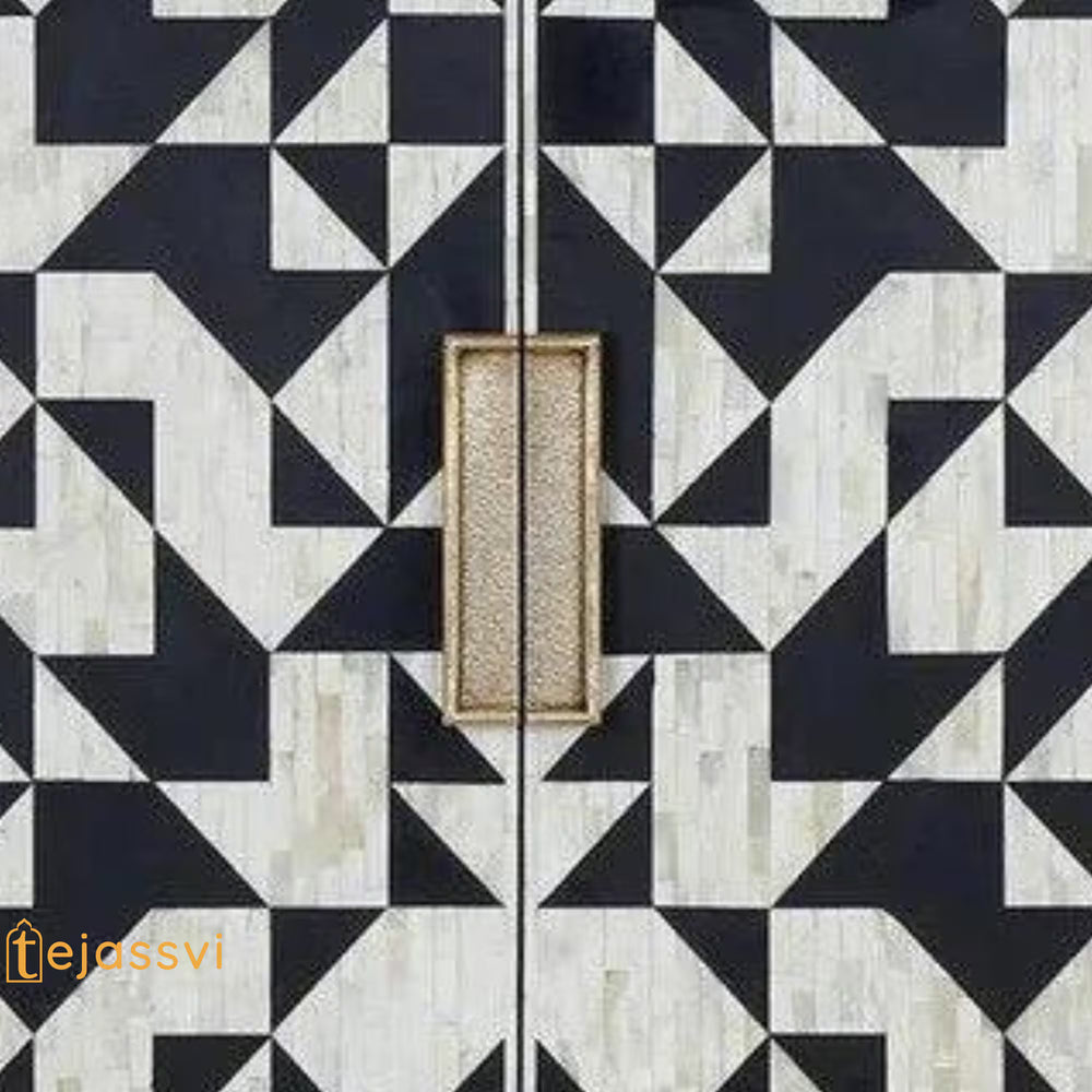 Handmade Bone Inlay luxury Bar cabinet | Storage Unit and Table | Bone Inlay Beer Storage Furniture.