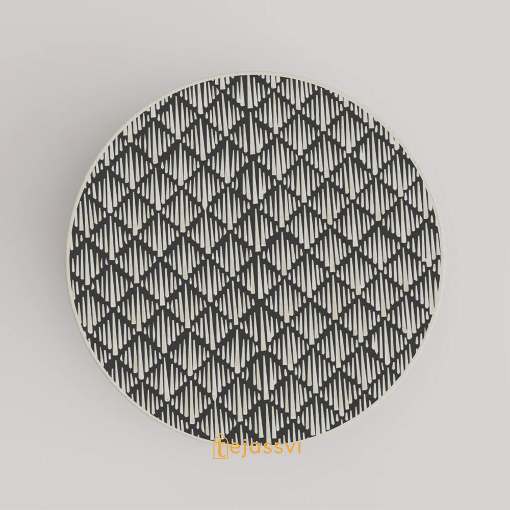 Bone Inlay Round Coffee Table / Round Centre Table / Bone Inlay Round Coffee Table / Handmade Bone Inlay Modern Pattern Furniture Cocktail Table.