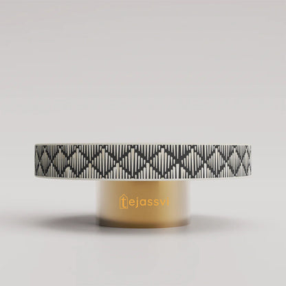 BONE Inlay Round Coffee Table/Centre Table, Bone Inlay Stripe Round Coffee Table Handmade Bone Inlay Modern Pattern Furniture Cocktail Table