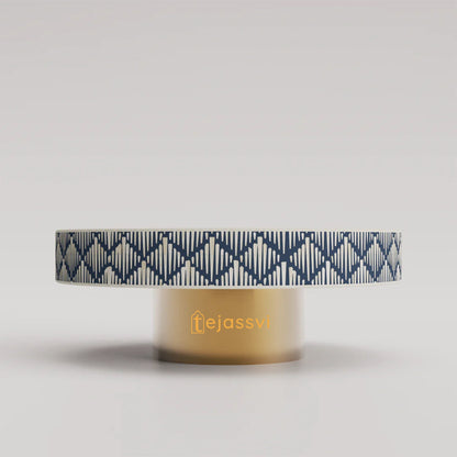 BONE Inlay Round Coffee Table/Centre Table, Bone Inlay Stripe Round Coffee Table Handmade Bone Inlay Modern Pattern Furniture Cocktail Table