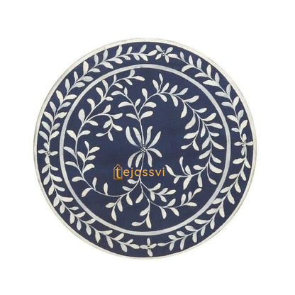 Bone Inlay Handmade Modern Cylindrical Design Side Table | Tribal Bone Inlay Stool in Brown | sofa side Table, Modern Luxury Furniture.