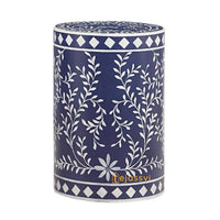 Bone Inlay Handmade Modern Cylindrical Design Side Table | Round Bone Inlay Stool | Sofa Side Table | Modern Luxury Furniture.