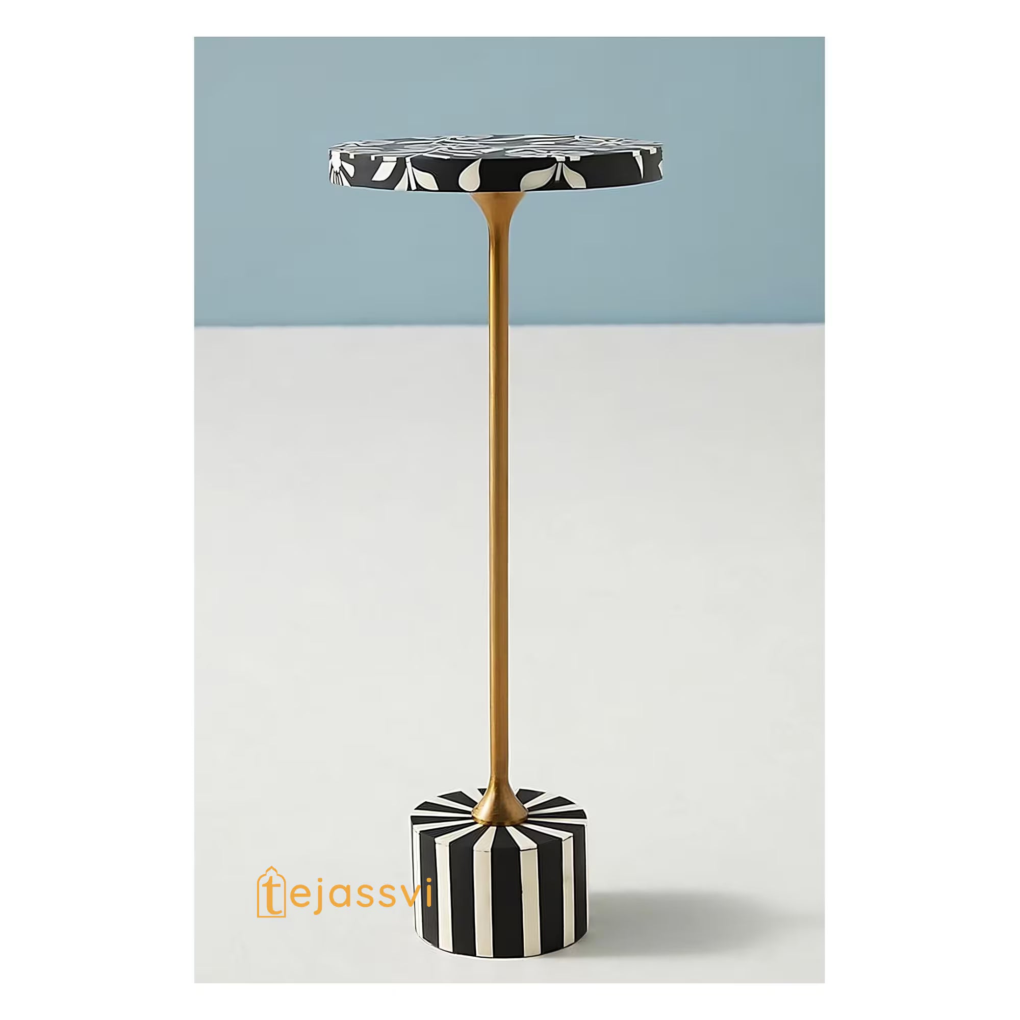 Handmade Bone Inlay Side Table And Floral Design Side Table Luxury furniture