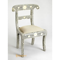 Bone Inlay Floral Design Chair | Bone Inlay chair | Modern Luxury Furniture | Wooden Bone Inlay Chair Home Decor.