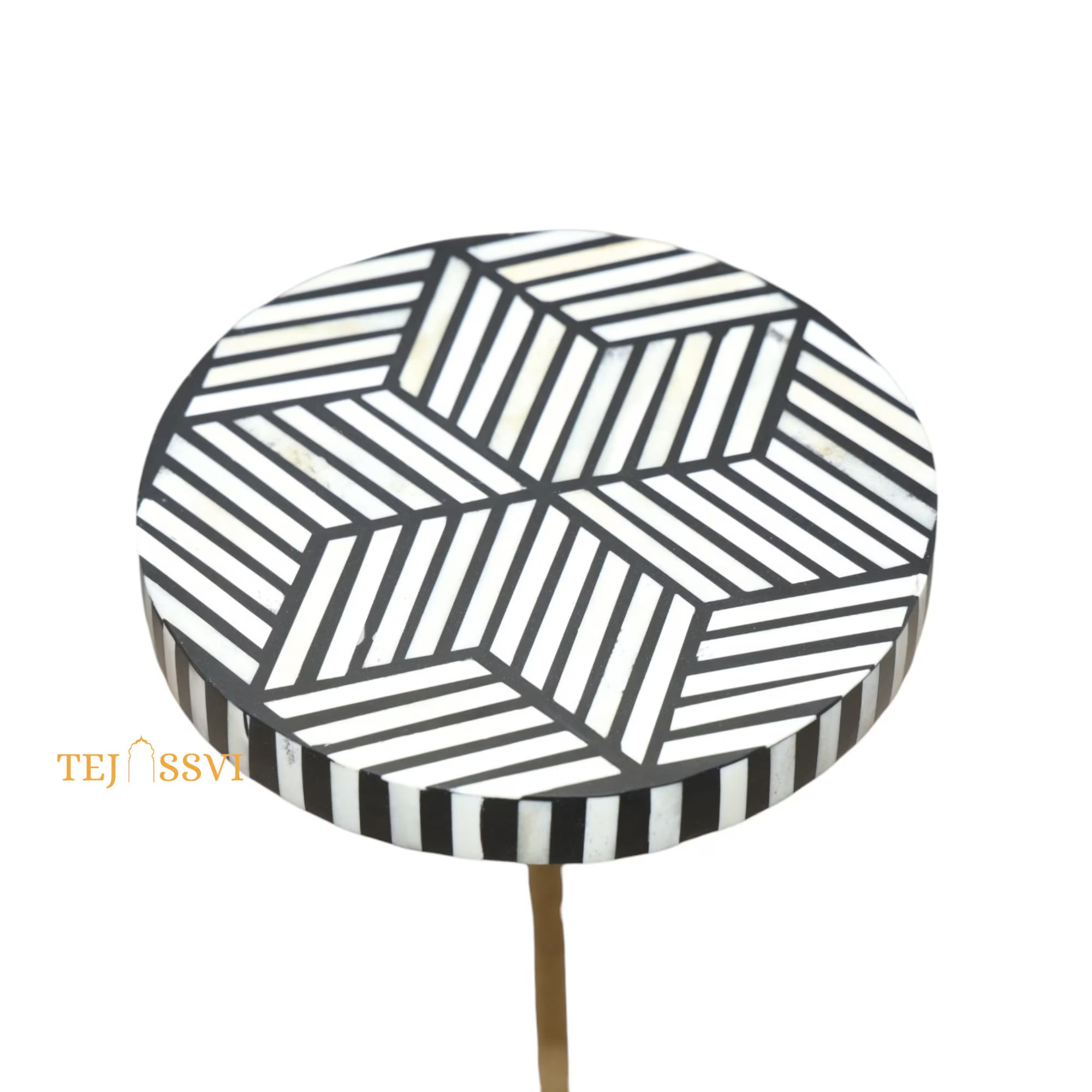 Handmade Bone Inlay Wooden Side Table | Bone Inlay End Table | Bone Inlay Antique Sofa Side Table | Modern Luxury Cocktail Table Furniture.