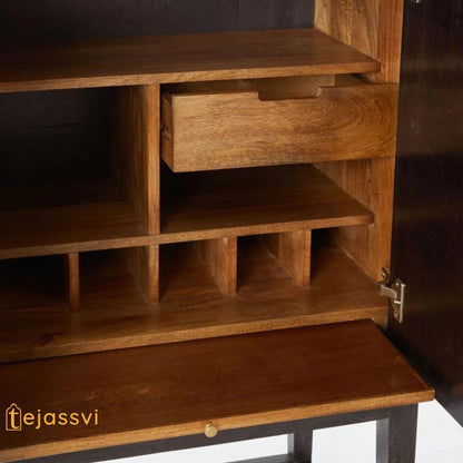 Handmade Bone Inlay Bar Cabinet: Geometric Storage Console Table / bone inlay bar cabinet and bone inlay luxury furniture.