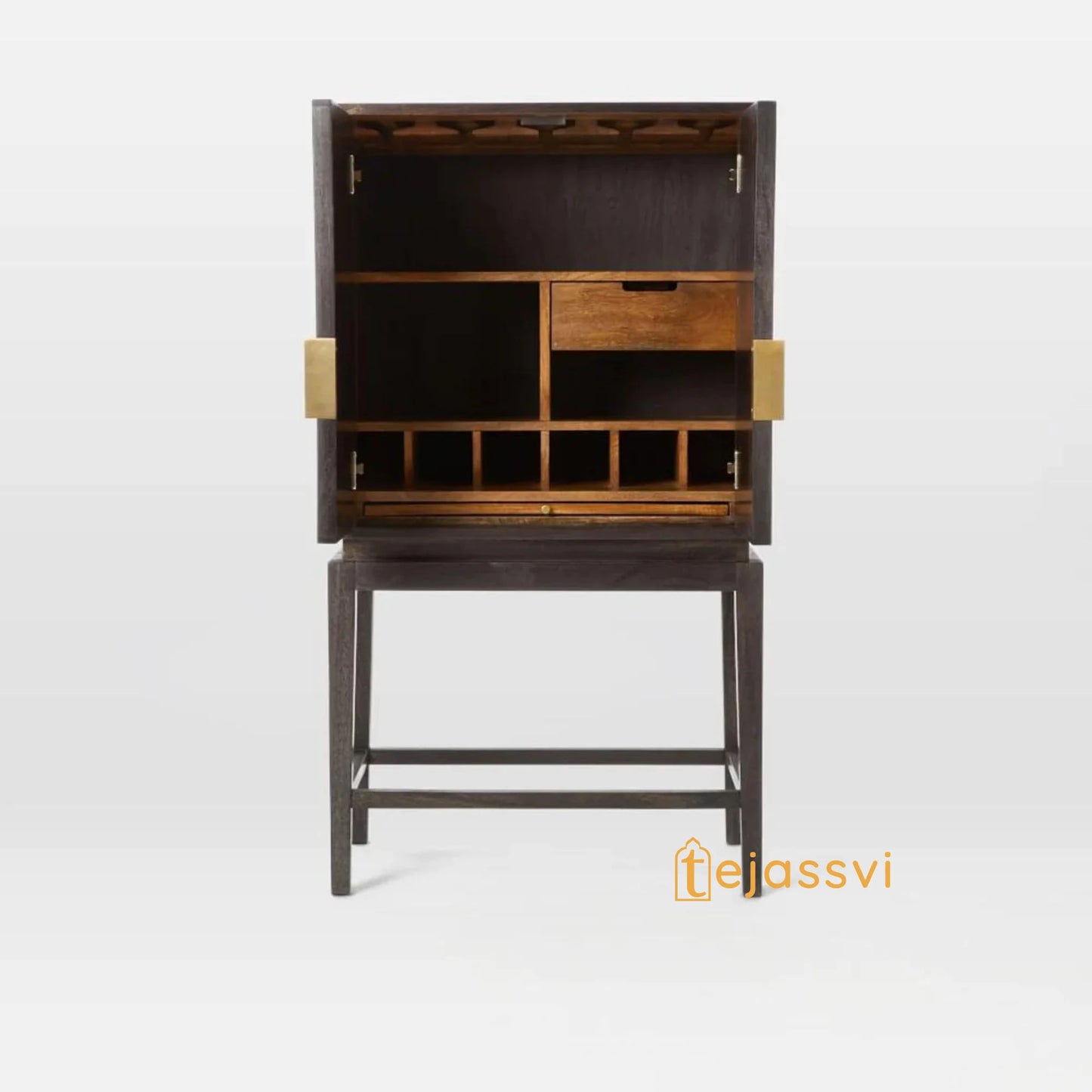 Handmade Bone Inlay Bar Cabinet: Geometric Storage Console Table / bone inlay bar cabinet and bone inlay luxury furniture.