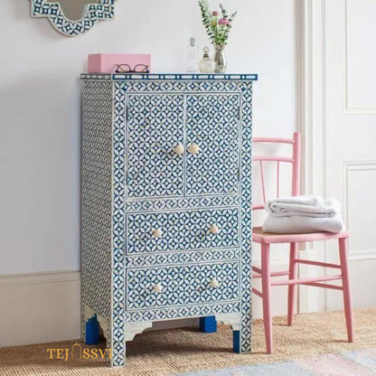 Handcrafted Bone Inlay Tall Boy Cabinet | Bone Inlay Tall Boy Cabinet | Bone Inlay side table | Bone Inlay chest of drawers,Luxury furniture