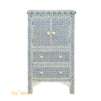 Handcrafted Bone Inlay Tall Boy Cabinet | Bone Inlay Tall Boy Cabinet | Bone Inlay Side Table | Bone Inlay Chest of Drawers Luxury furniture.