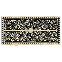 Bone Inlay Floral Design Entryway Cabinet | Bone Inlay 2 Drawer Cabinet | Inlay Chest of Drawers | Bone Inlay Dresser | Bone Inlay Sideboard.