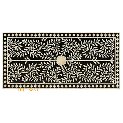 Bone Inlay Floral Design Entryway Cabinet Black | Bone Inlay 2 Drawer Cabinet,Inlay Chest of Drawers,Bone Inlay Dresser,Bone Inlay Sideboard