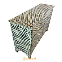 Bone Inlay 7-Drawer Chest of Drawer / Honeycomb Pattern Sideboard / Bone Inlay Console / Bone Inlay Sideboards / Bone inlay Luxury Furniture.