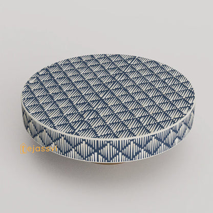 BONE Inlay Round Coffee Table/Centre Table, Bone Inlay Stripe Round Coffee Table Handmade Bone Inlay Modern Pattern Furniture Cocktail Table