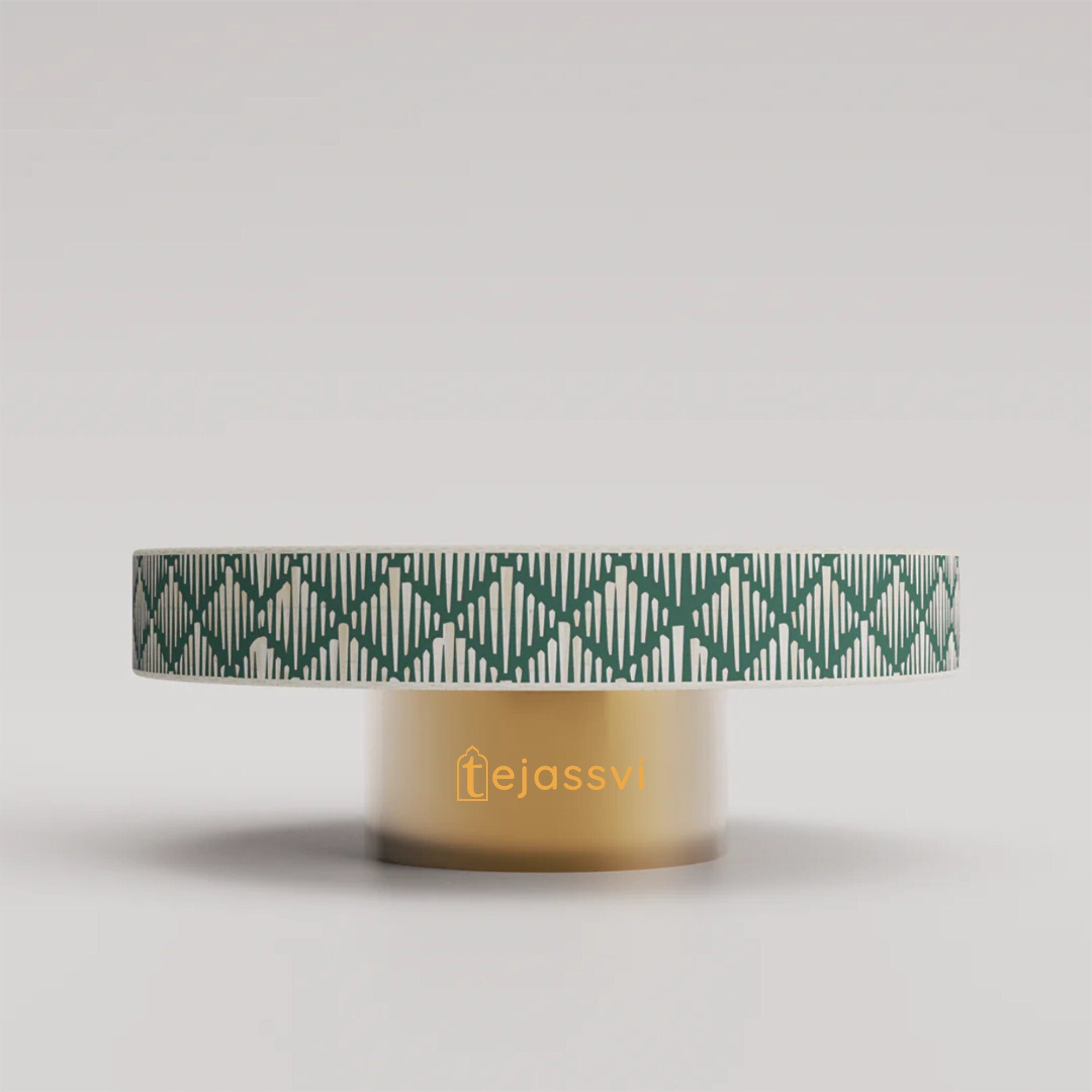 Bone Inlay Round Coffee Table / Round Centre Table / Bone Inlay Round Coffee Table / Handmade Bone Inlay Modern Pattern Furniture Cocktail Table.