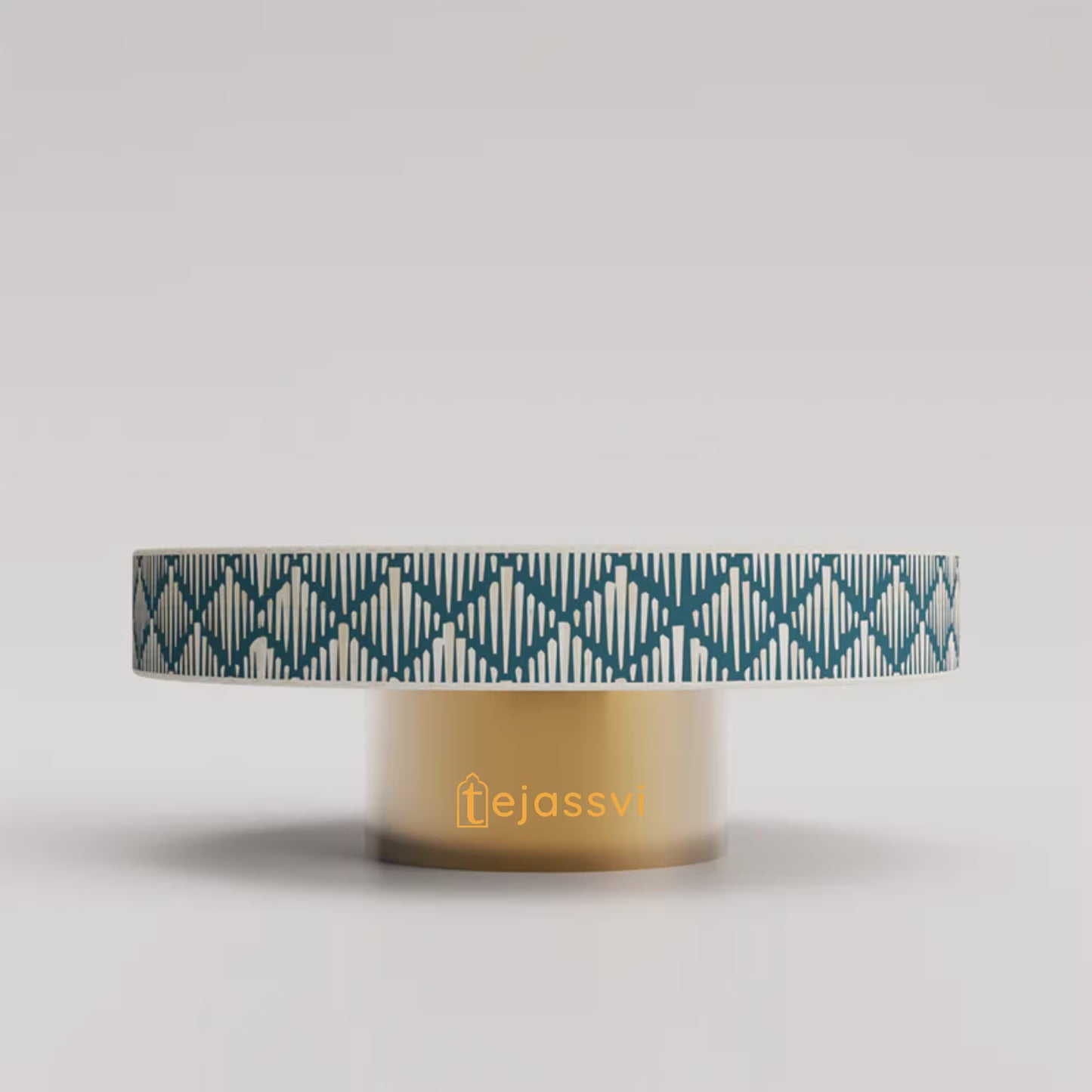 BONE Inlay Round Coffee Table/Centre Table, Bone Inlay Stripe Round Coffee Table Handmade Bone Inlay Modern Pattern Furniture Cocktail Table